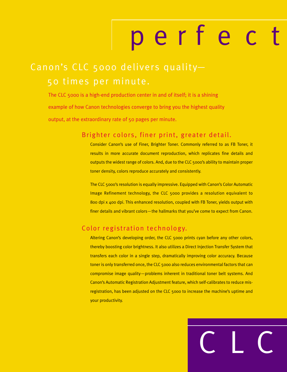 C l c | Canon CLC 5000 User Manual | Page 2 / 8
