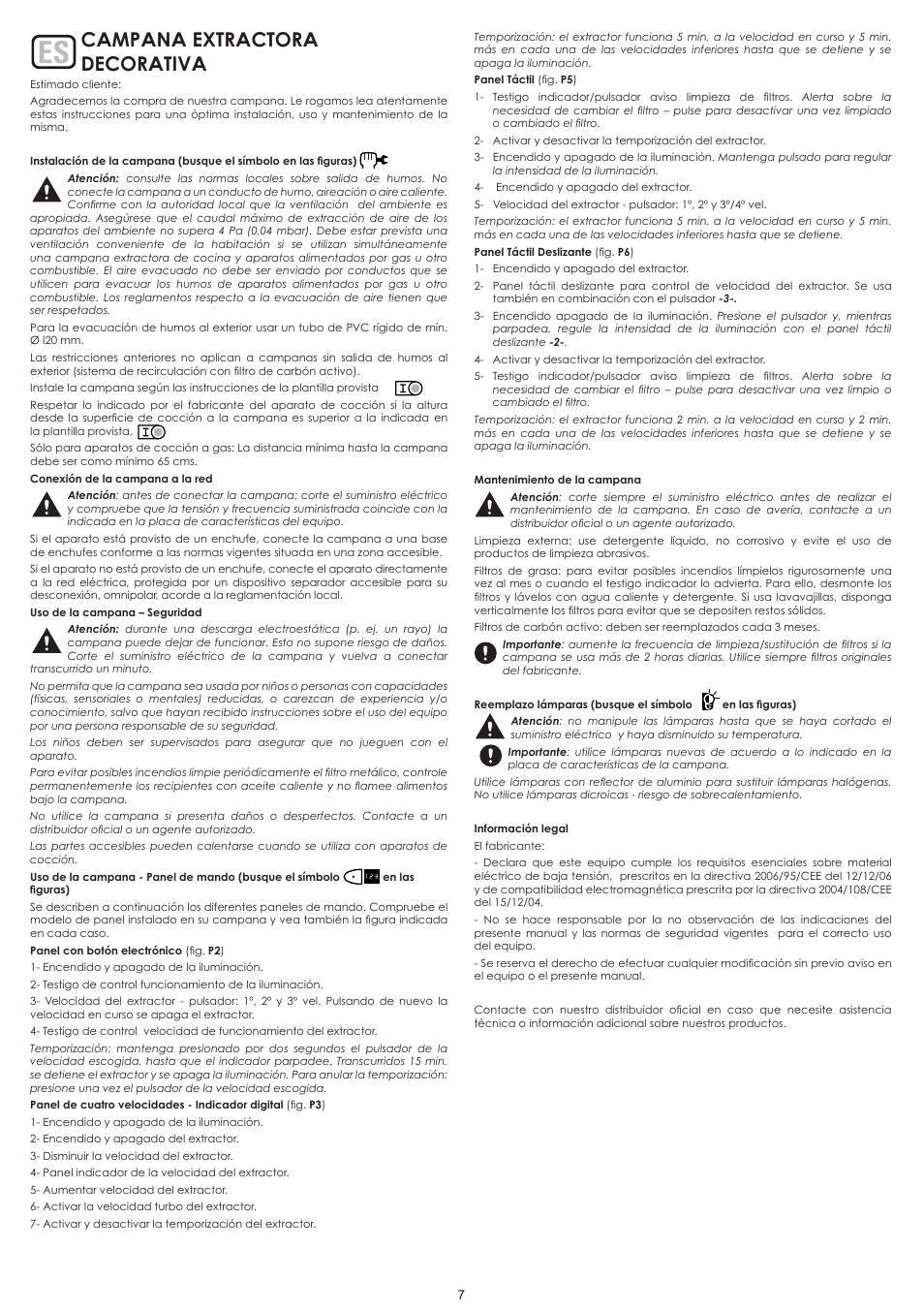 Campana extractora decorativa | Cata MOON ISLAND User Manual | Page 12 / 29