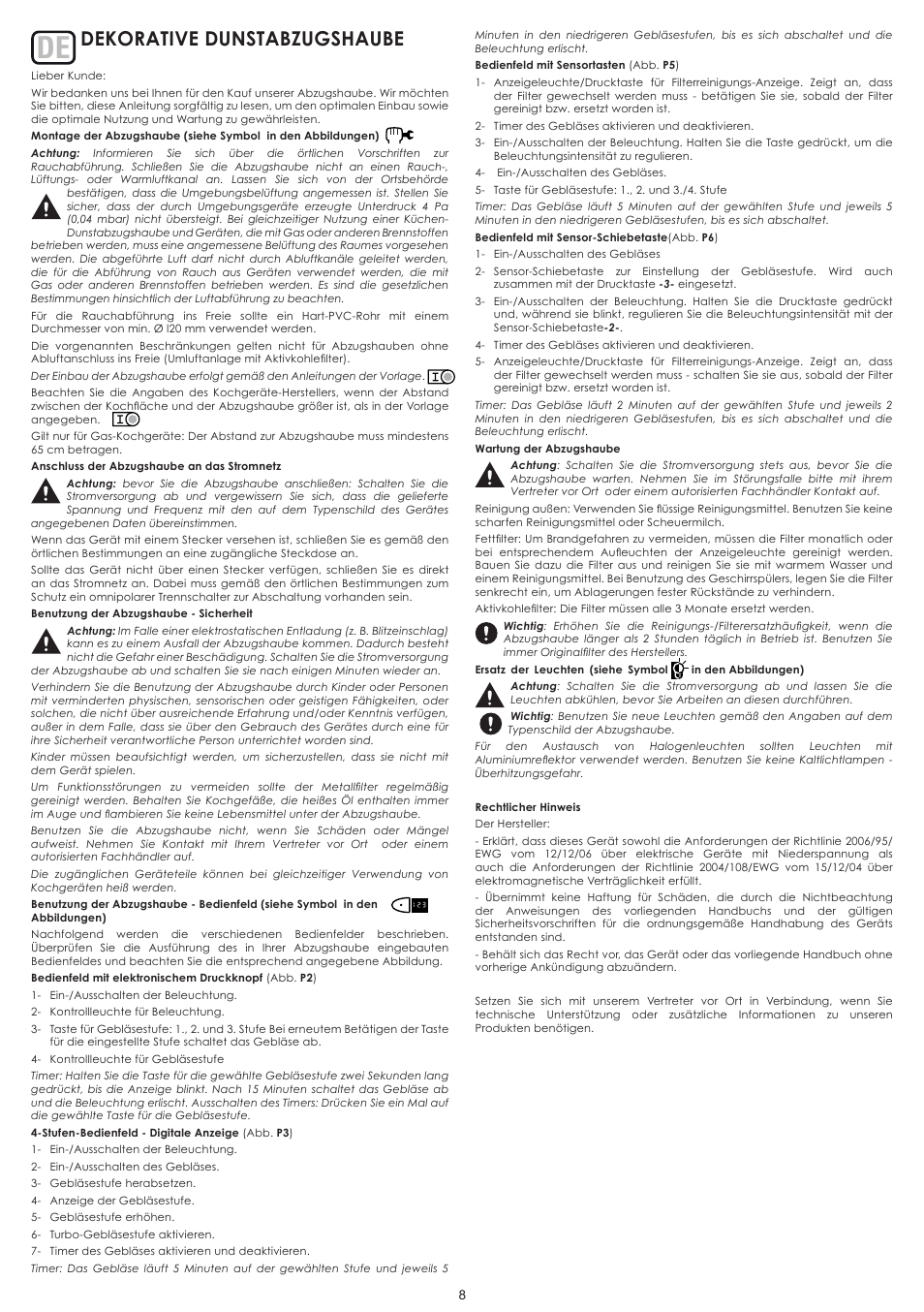 Dekorative dunstabzugshaube | Cata MOON ISLAND User Manual | Page 13 / 29