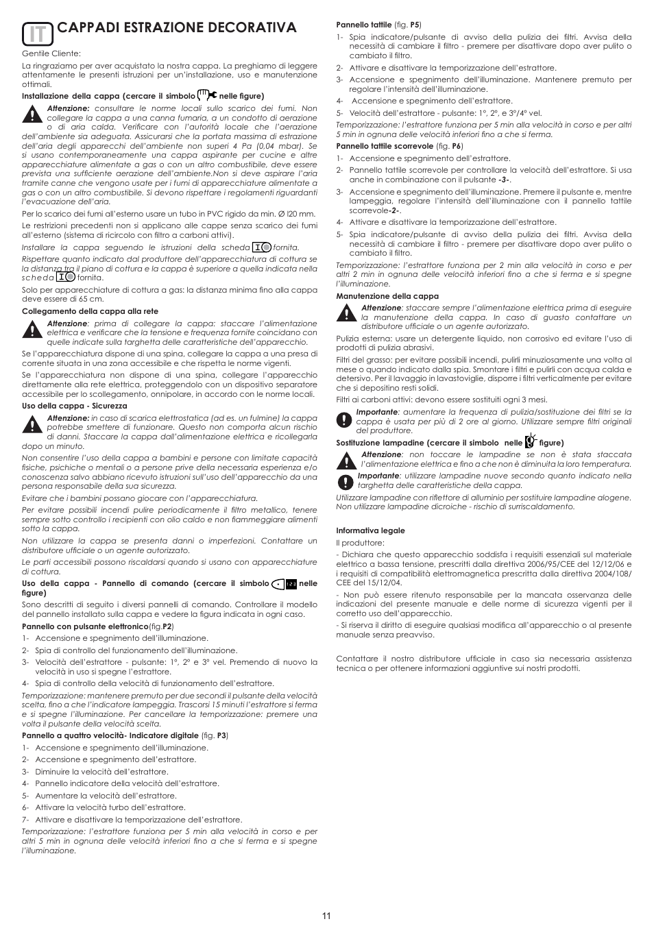 Cappadi estrazione decorativa | Cata MOON ISLAND User Manual | Page 16 / 29
