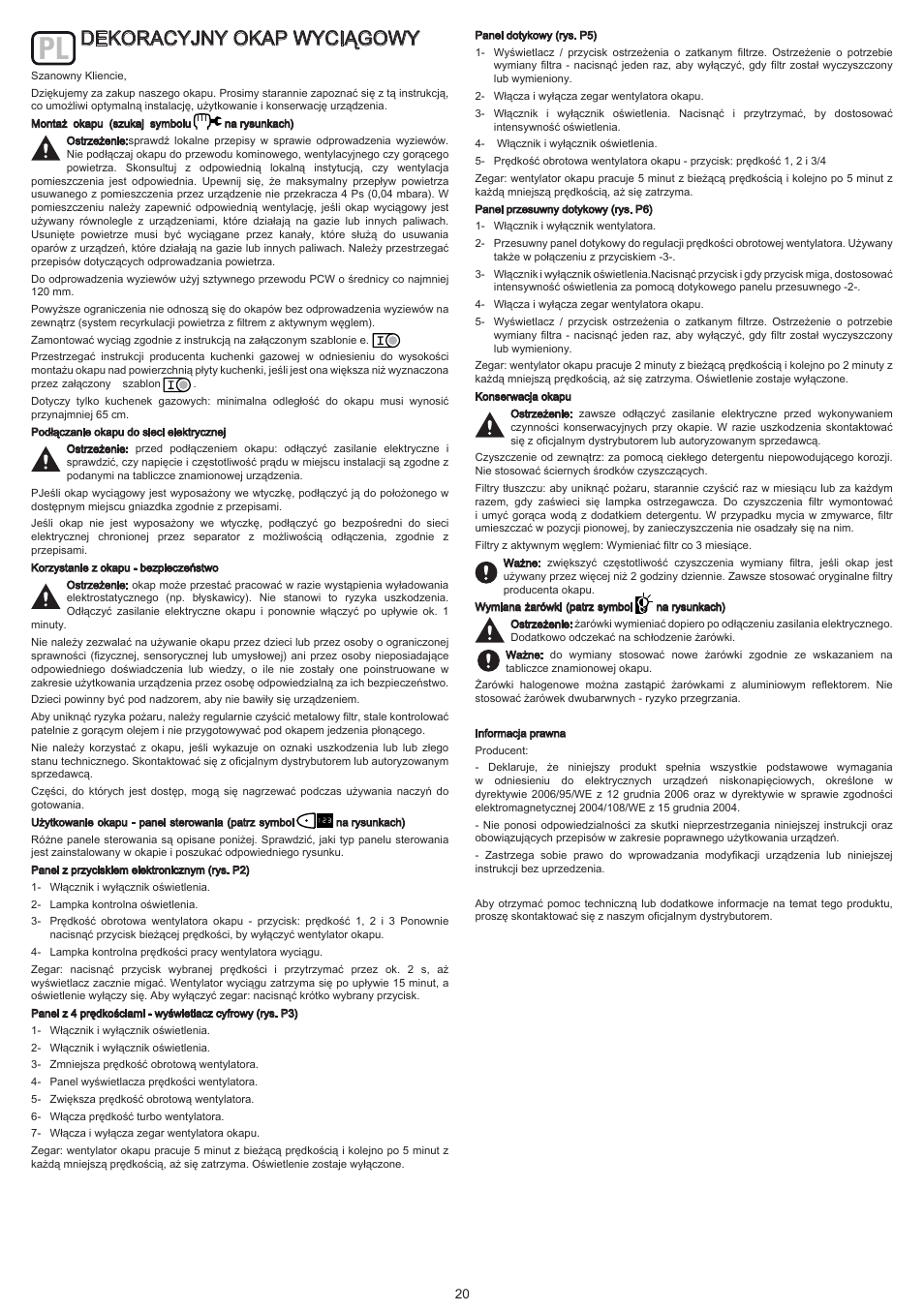 Dekoracyjny okap wyciągowy | Cata MOON ISLAND User Manual | Page 25 / 29