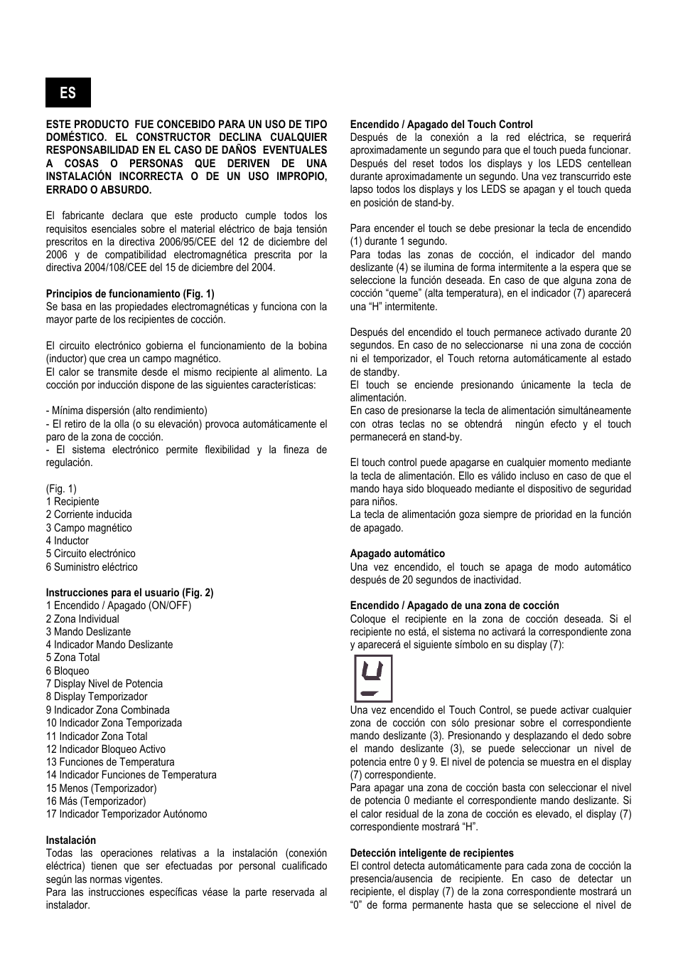 Es s | Cata GIGA 600 BK User Manual | Page 3 / 40