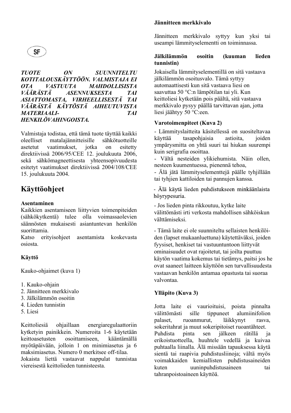 Sf01.ai, Käyttöohjeet | Cata 604 HVI User Manual | Page 19 / 40
