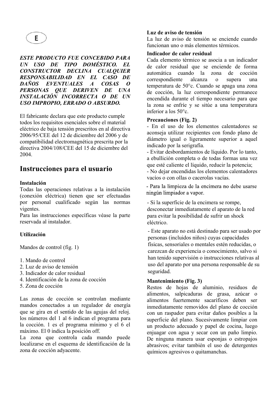 Esp01.ai, Instrucciones para el usuario | Cata 604 HVI User Manual | Page 3 / 40