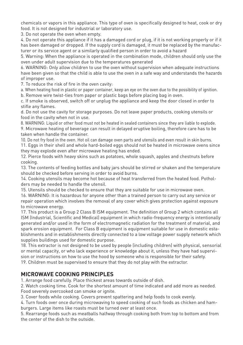 Microwave cooking principles | Cata MC 25 GTC BK User Manual | Page 12 / 20