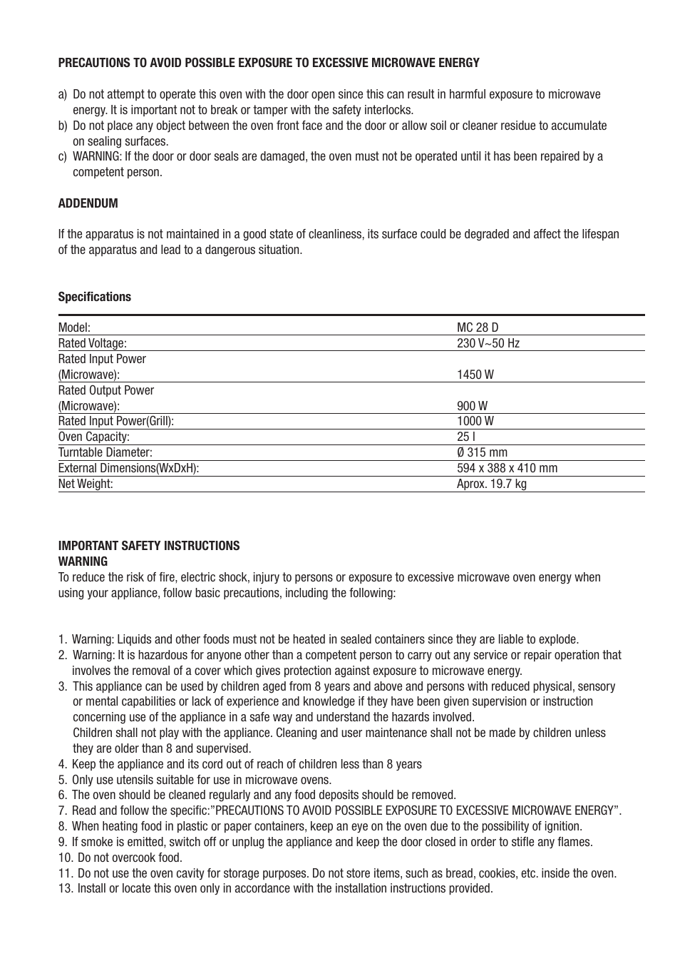 Cata MC 28 D WH User Manual | Page 36 / 84