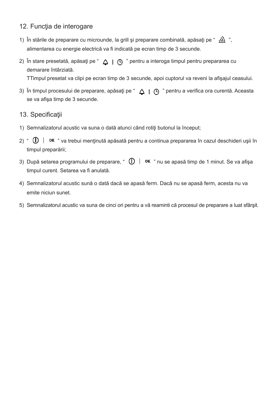 Funcţia de interogare, Specificaţii | Cata FS 20 BK User Manual | Page 126 / 142