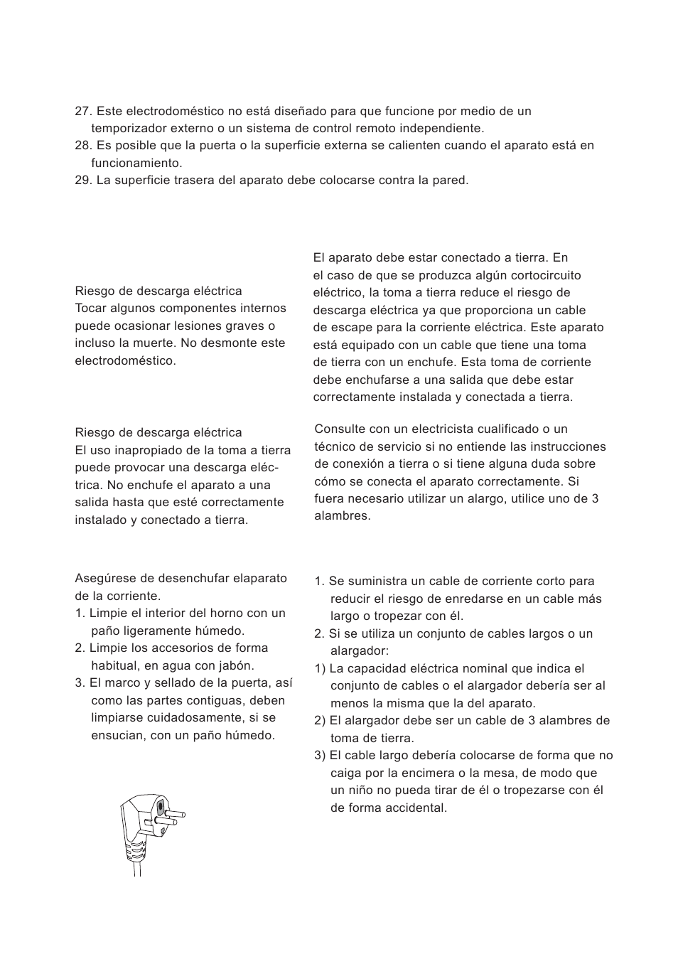 Peligro, Advertencia, Limpieza | Cata FS 20 BK User Manual | Page 4 / 142