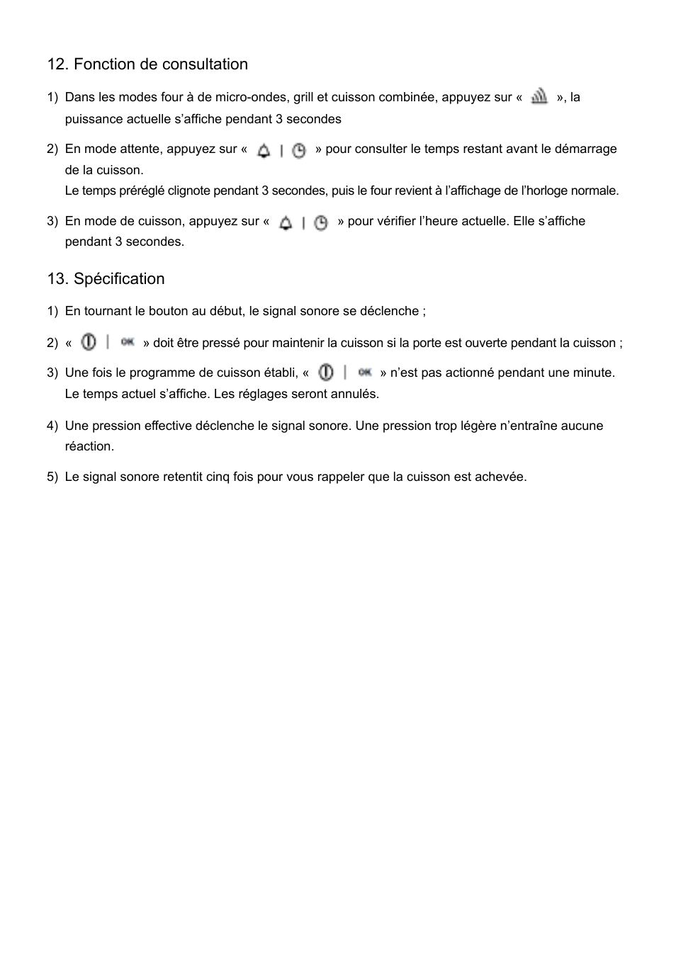 Fonction de consultation, Spécification | Cata FS 20 BK User Manual | Page 52 / 142