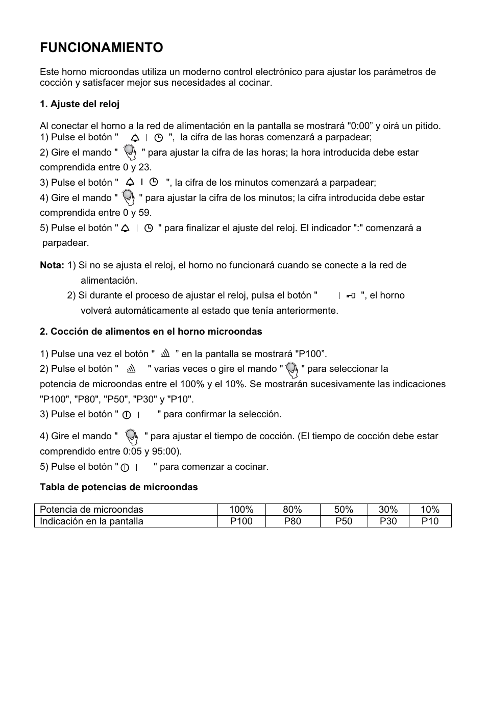 Funcionamiento | Cata FS 20 BK User Manual | Page 8 / 142