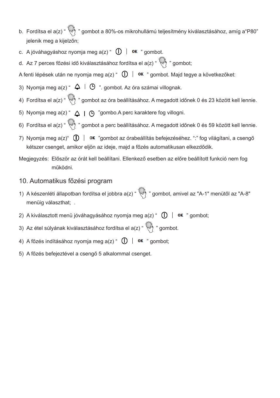 Automatikus főzési program | Cata FS 20 BK User Manual | Page 95 / 142