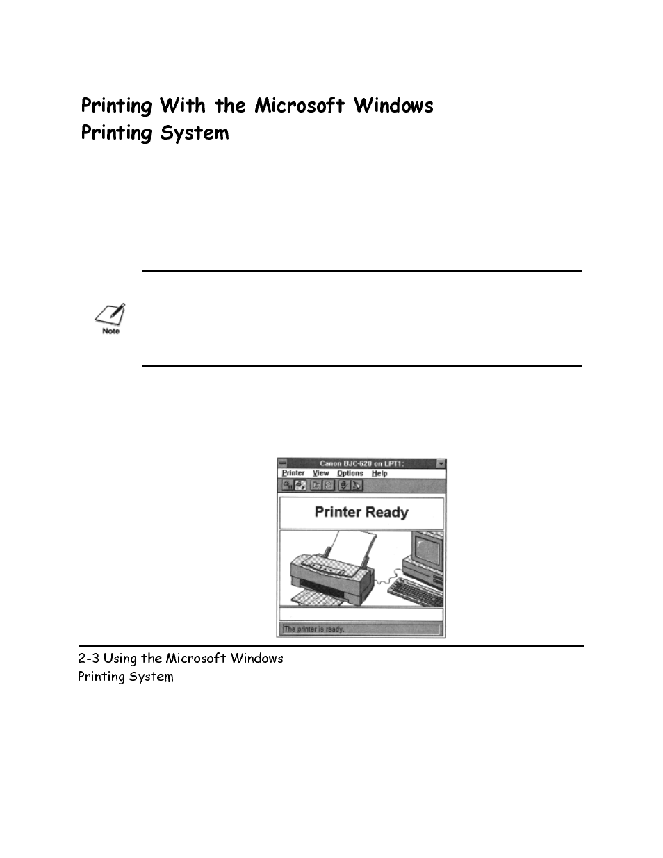 Printing with the microsoft printing system | Canon BJC-620 User Manual | Page 10 / 97