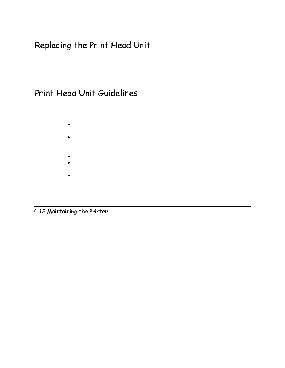 Replacing the print head unit, Print head unit guidelines, 5hsodflqj wkh 3ulqw +hdg 8qlw | 3ulqw +hdg 8qlw *xlgholqhv | Canon BJC-620 User Manual | Page 62 / 97