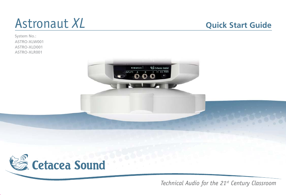 Cetacea Sound Astronaut XL Quick Start Guide User Manual | 4 pages