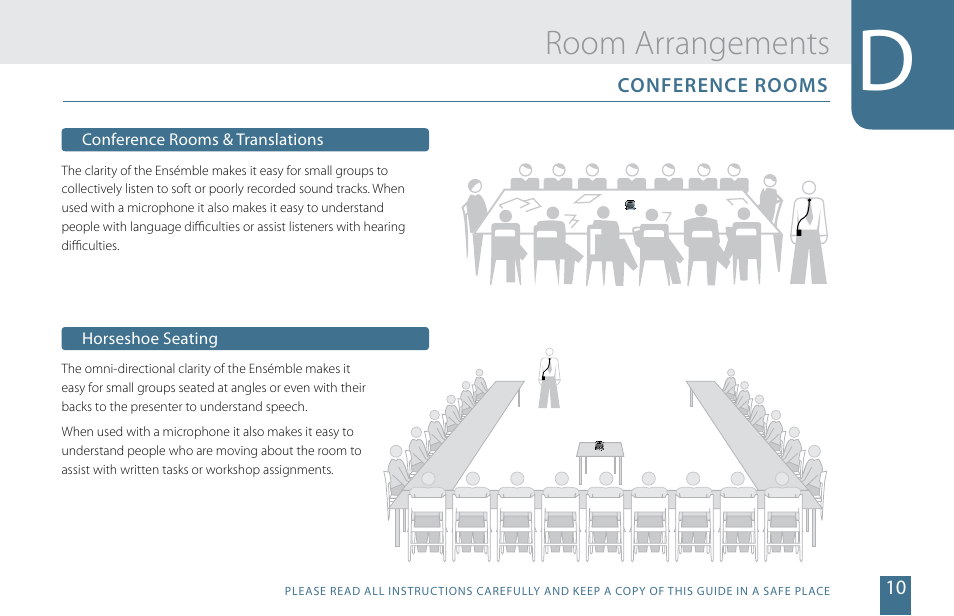 Room arrangements | Cetacea Sound Ensémble 903 User Manual | Page 11 / 16