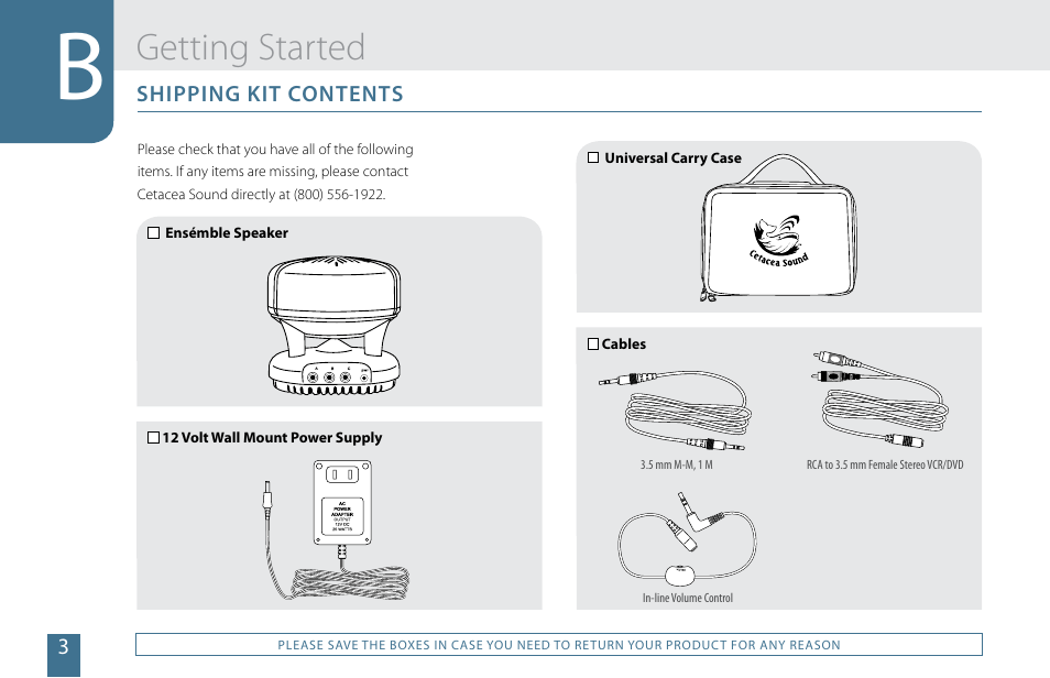 Getting started | Cetacea Sound Ensémble 903 User Manual | Page 4 / 16