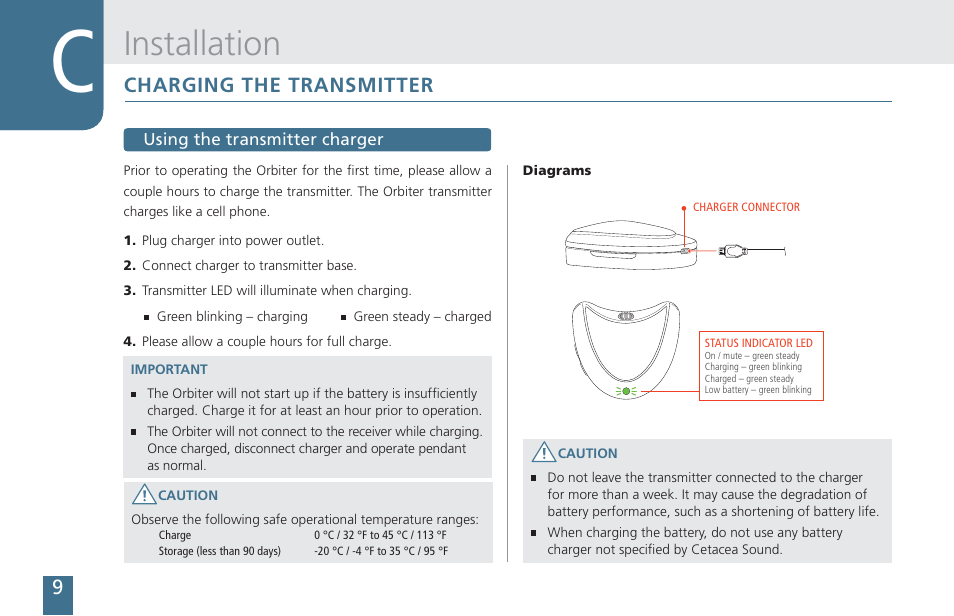 Installation | Cetacea Sound Orbiter Owner's Manual User Manual | Page 10 / 24