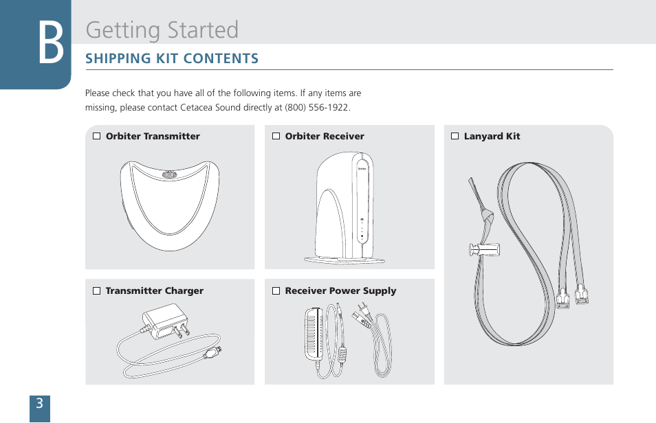 Getting started | Cetacea Sound Orbiter Owner's Manual User Manual | Page 4 / 24