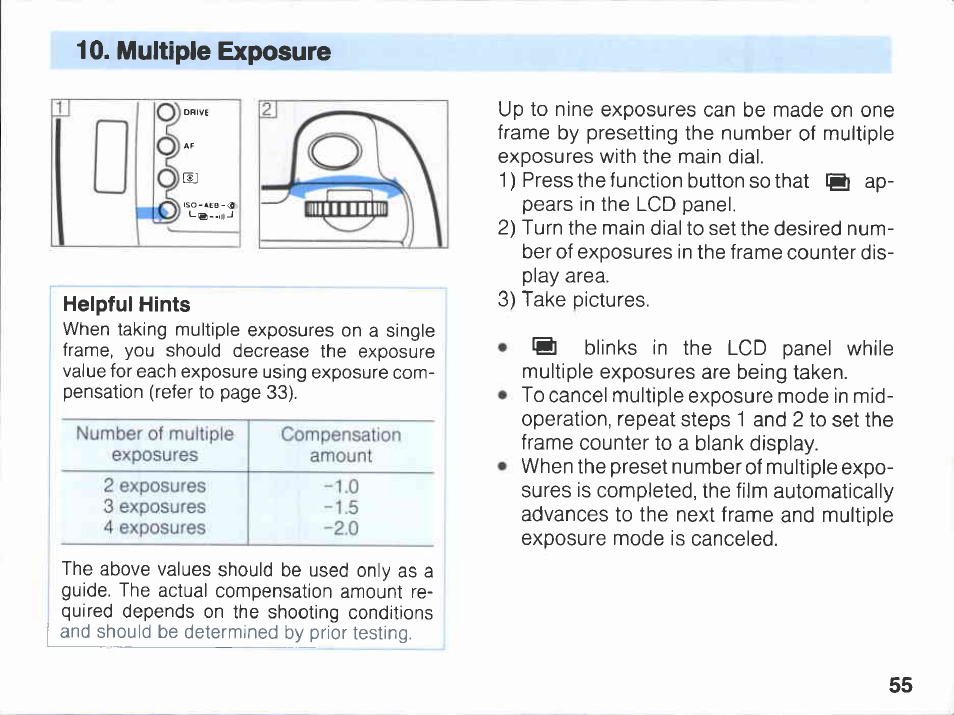 Manual focusing | Canon EOS A2E User Manual | Page 56 / 136