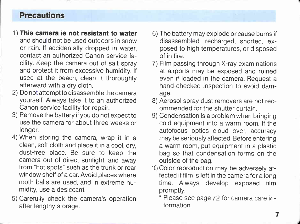 Important information, Attention | Canon EOS A2E User Manual | Page 8 / 136