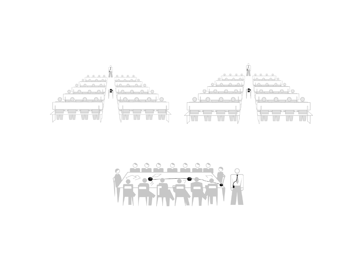 Room arrangements for pas and cvs set-up | Cetacea Sound Clear Voice System II Owner's Manual User Manual | Page 21 / 26