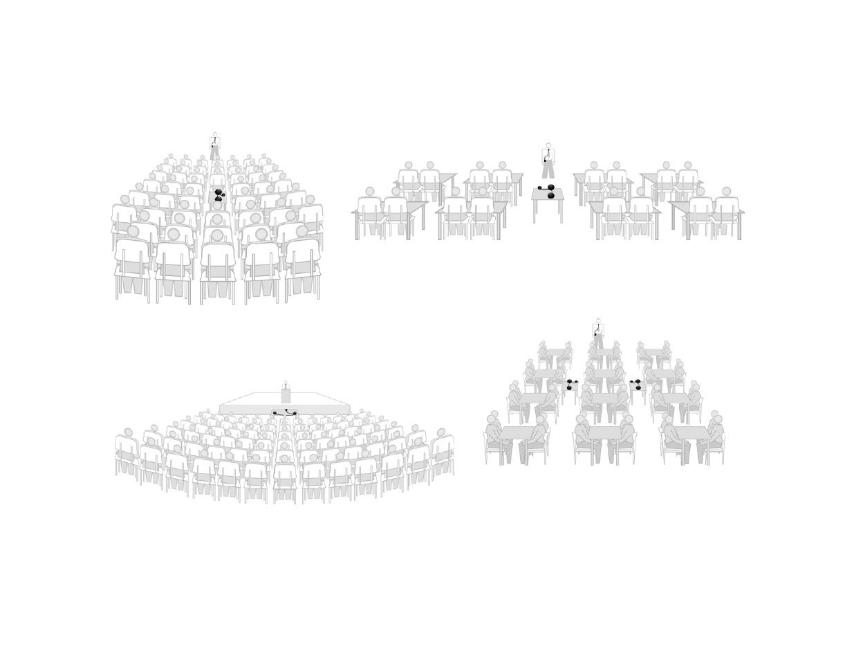 Room arrangements for pas and cvs set-up | Cetacea Sound Clear Voice System II Owner's Manual User Manual | Page 22 / 26