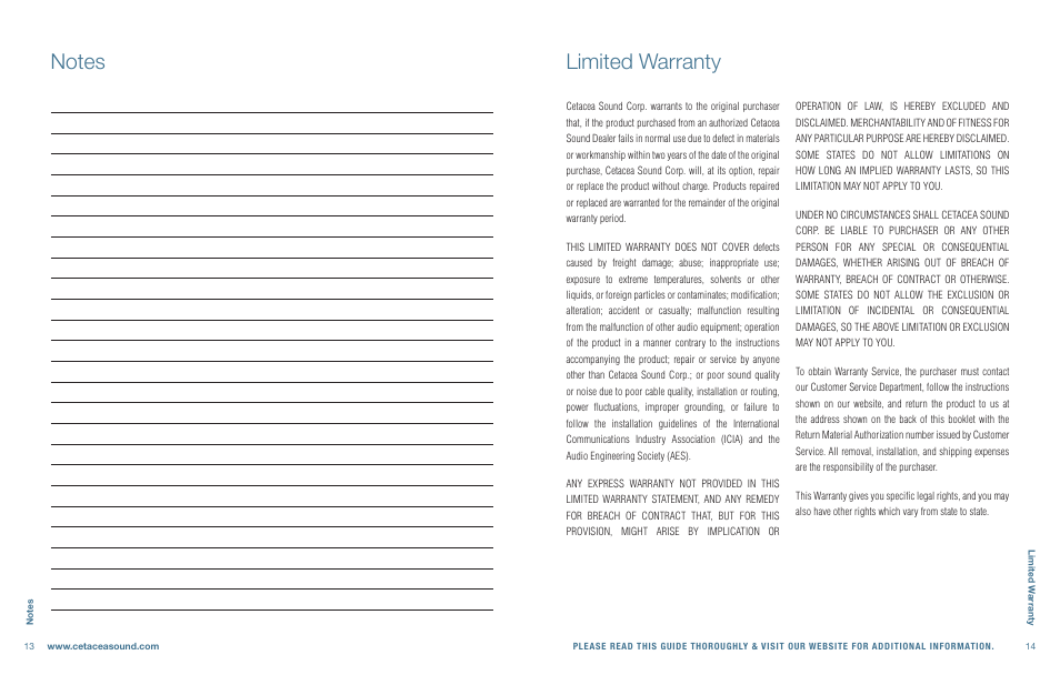 Cetacea Sound Clear Voice System 96 User Manual | Page 8 / 8