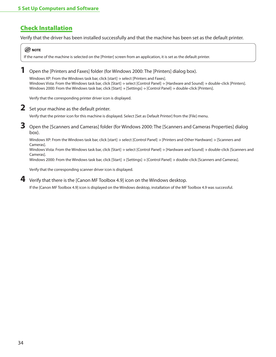 Check installation | Canon MF4370DN User Manual | Page 36 / 44