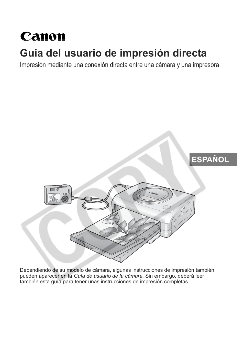 Guía del usuario de impresión directa | Canon Printing Using a Direct Camera/Printer Connection Guide Direct Print User Manual | Page 51 / 76