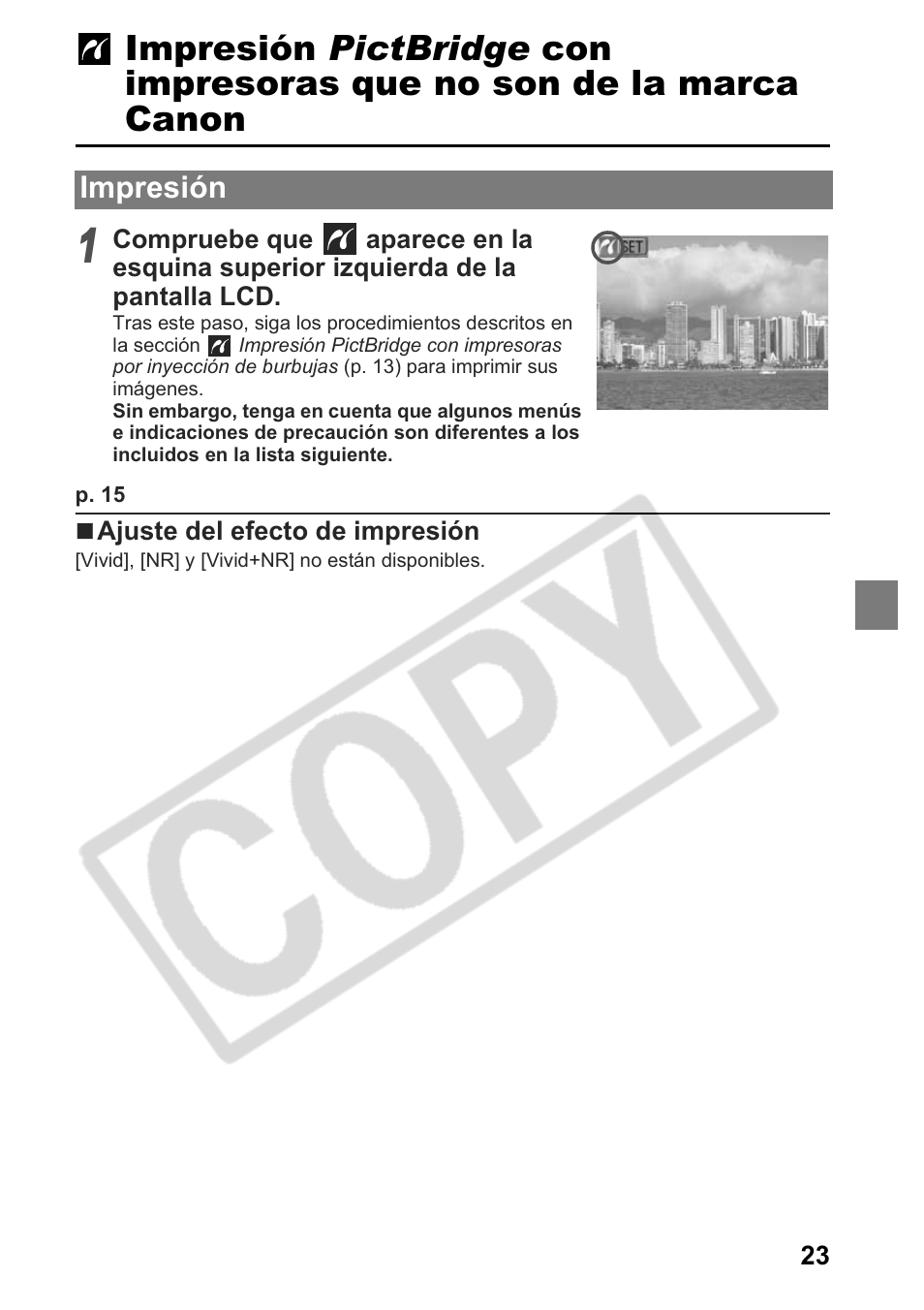 Canon Printing Using a Direct Camera/Printer Connection Guide Direct Print User Manual | Page 73 / 76