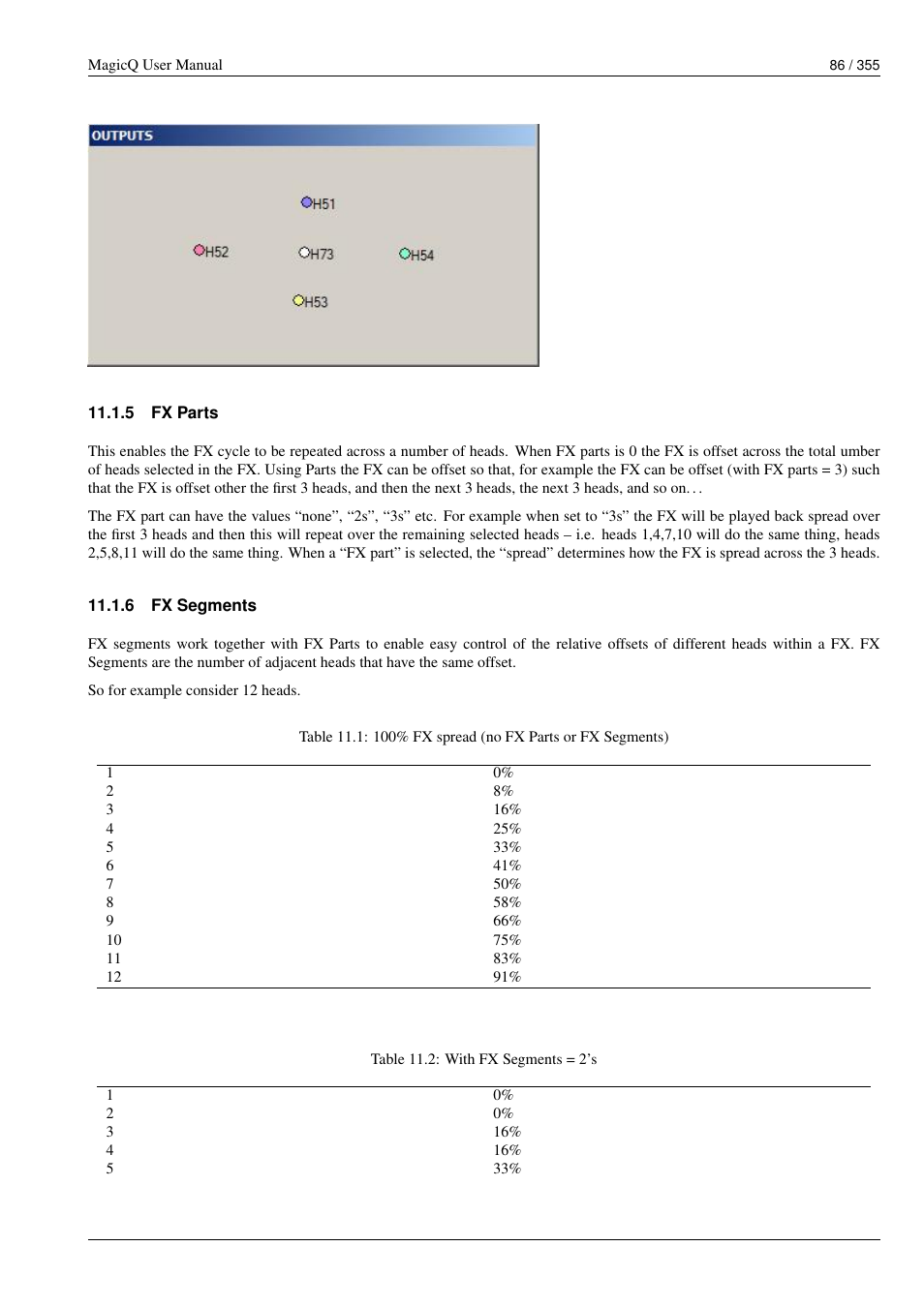 Fx parts, Fx segments, 5 fx parts | 6 fx segments | ChamSys MagicQ User Manual User Manual | Page 115 / 384