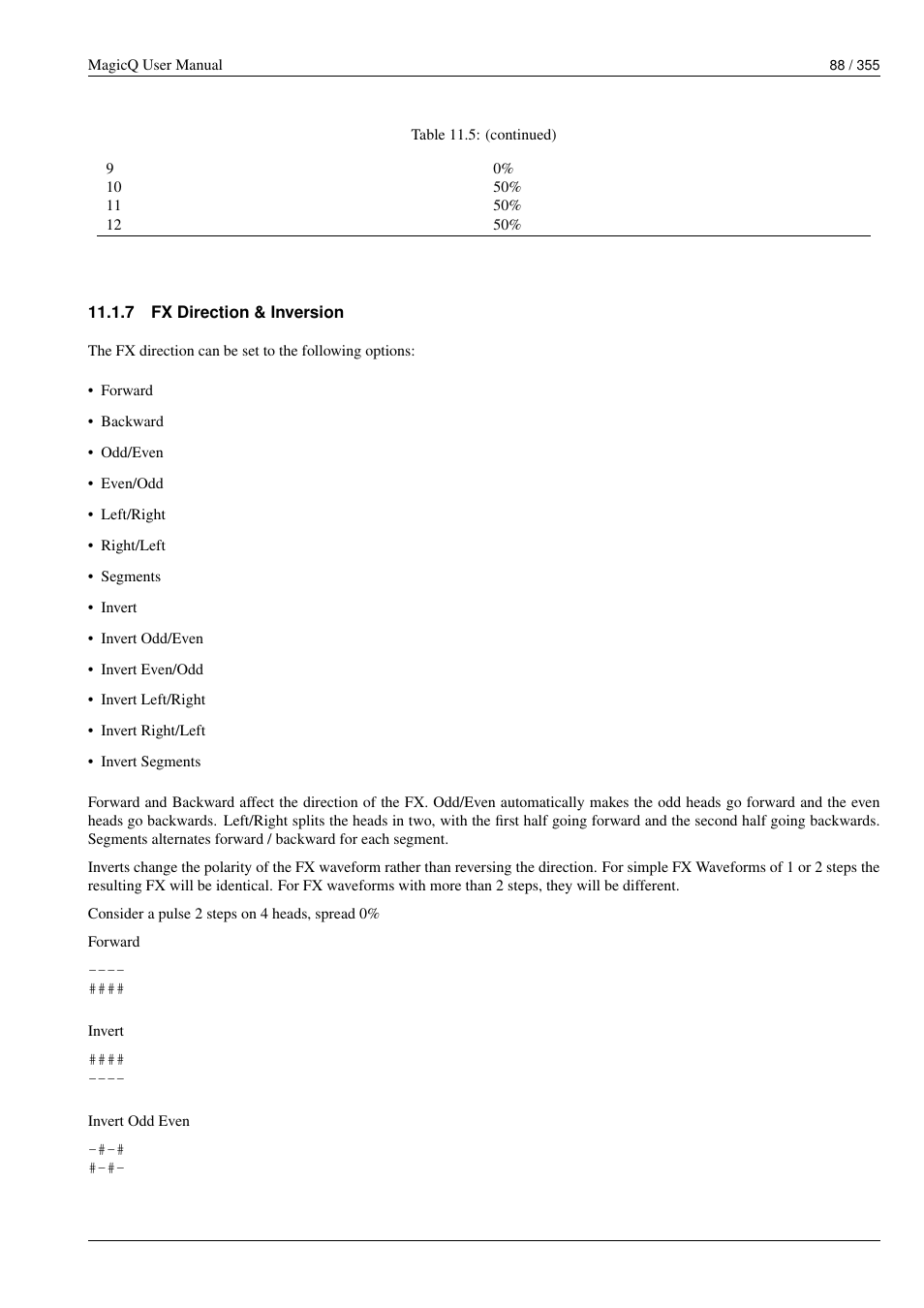 Fx direction & inversion, 7 fx direction & inversion | ChamSys MagicQ User Manual User Manual | Page 117 / 384