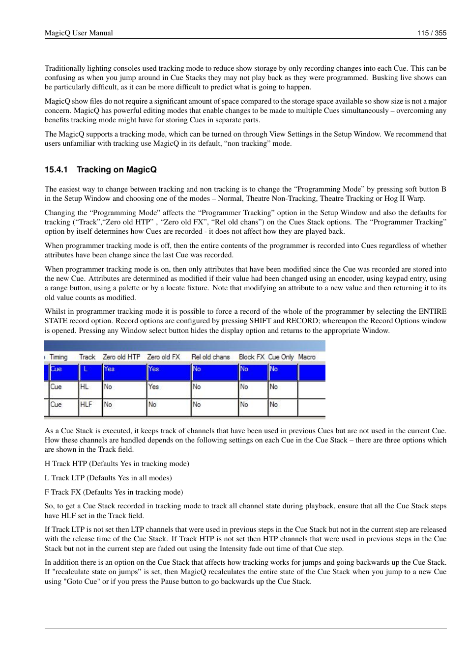 Tracking on magicq, 1 tracking on magicq | ChamSys MagicQ User Manual User Manual | Page 144 / 384