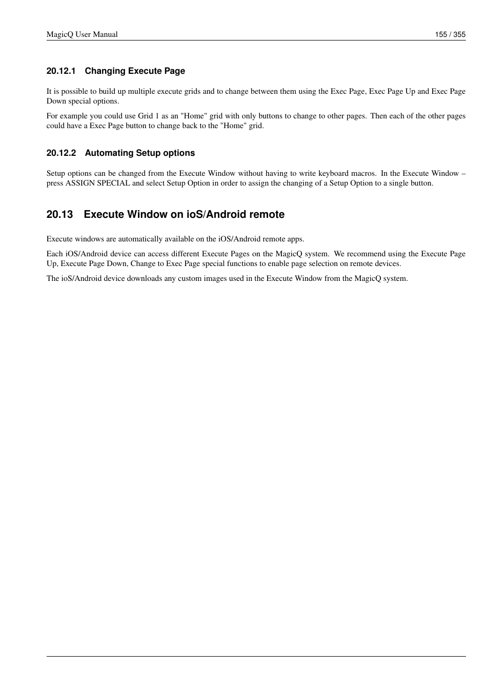 Automating setup options, Execute window on ios/android remote, 2 automating setup options | 13execute window on ios/android remote, 13 execute window on ios/android remote | ChamSys MagicQ User Manual User Manual | Page 184 / 384