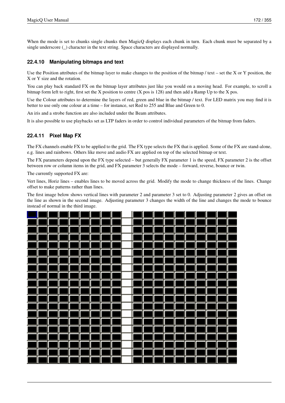 Manipulating bitmaps and text, Pixel map fx, 10 manipulating bitmaps and text | 11 pixel map fx | ChamSys MagicQ User Manual User Manual | Page 201 / 384