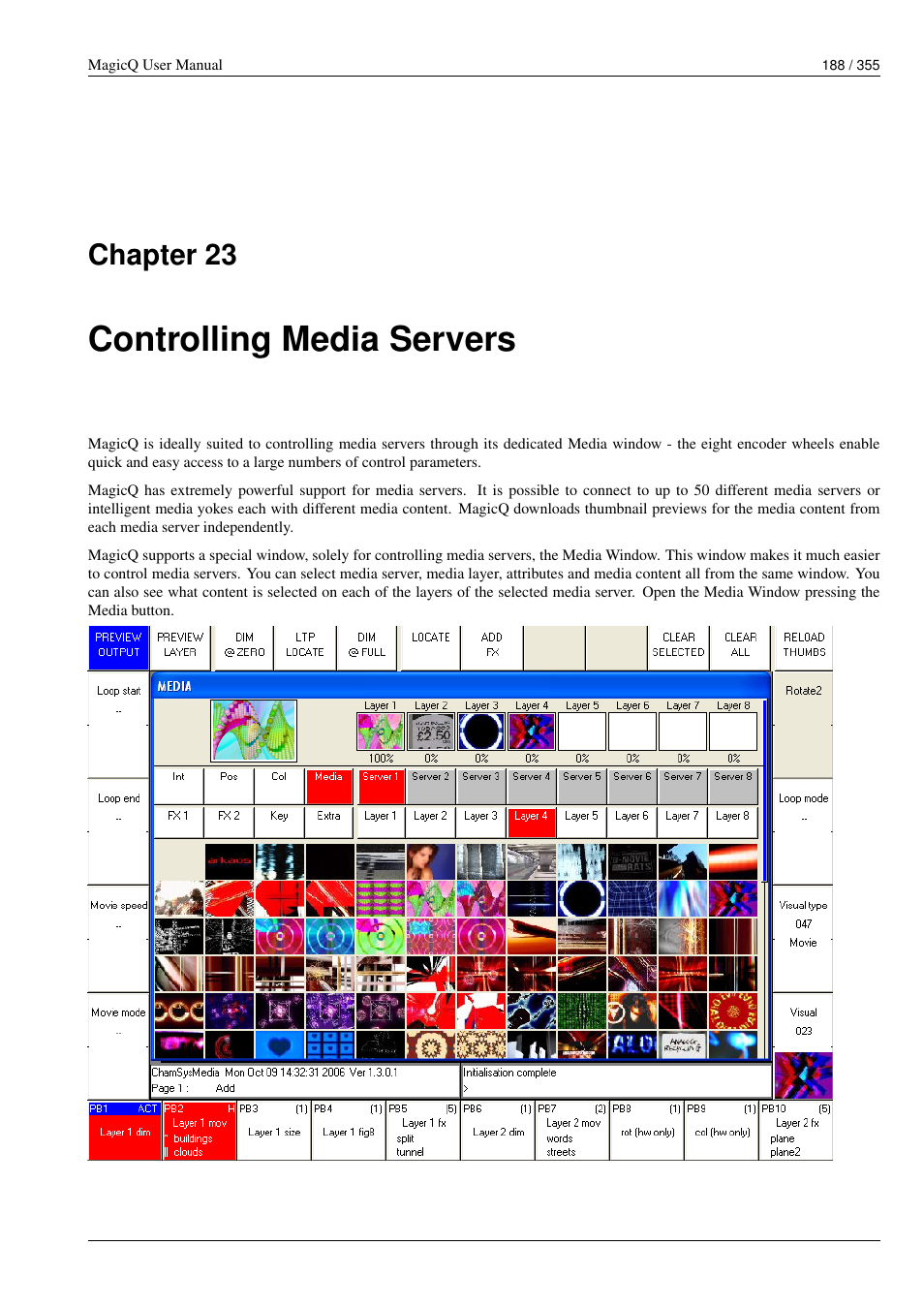 Controlling media servers, 23 controlling media servers, Chapter 23 | ChamSys MagicQ User Manual User Manual | Page 217 / 384