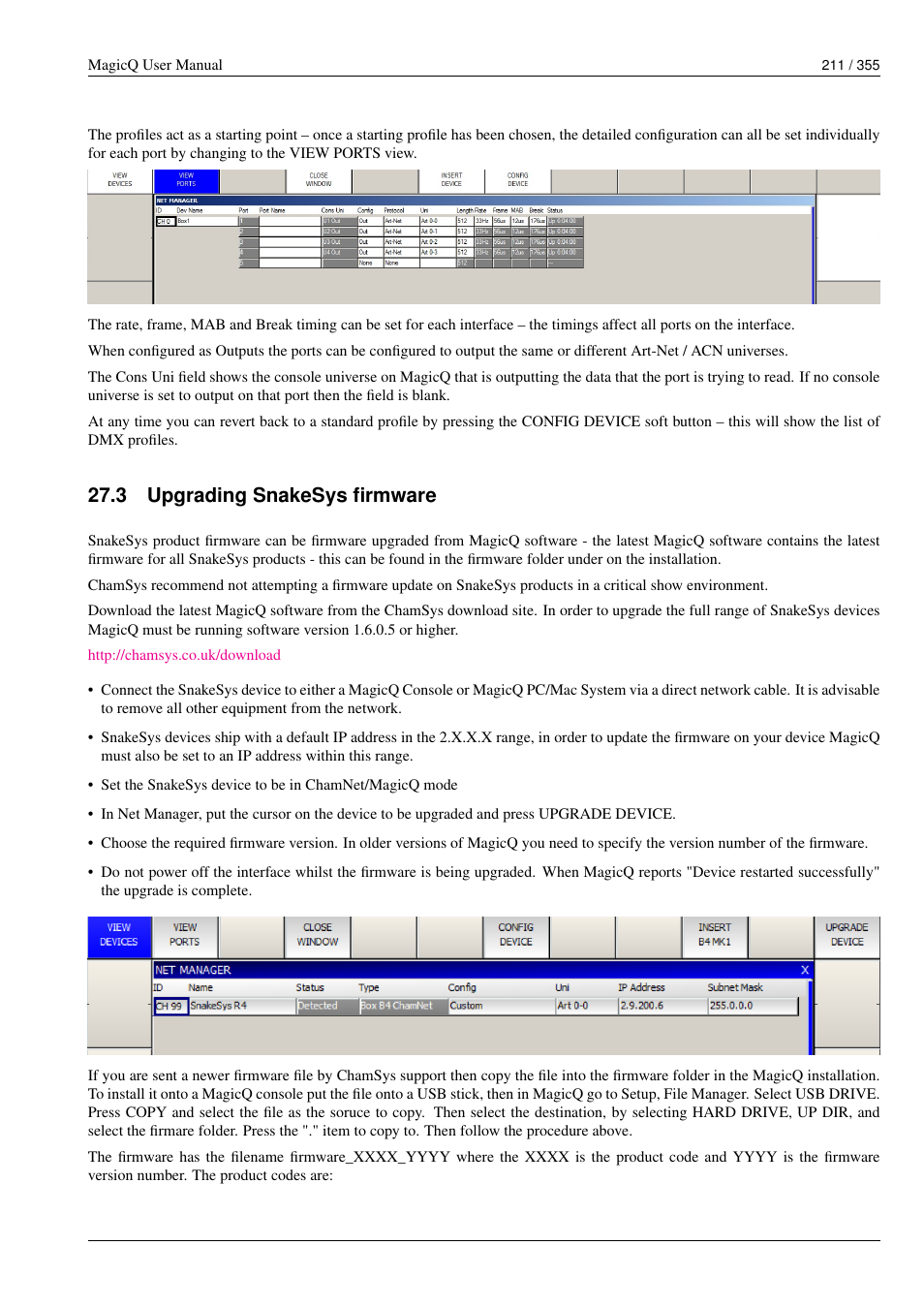 Upgrading snakesys firmware, 3 upgrading snakesys firmware | ChamSys MagicQ User Manual User Manual | Page 240 / 384