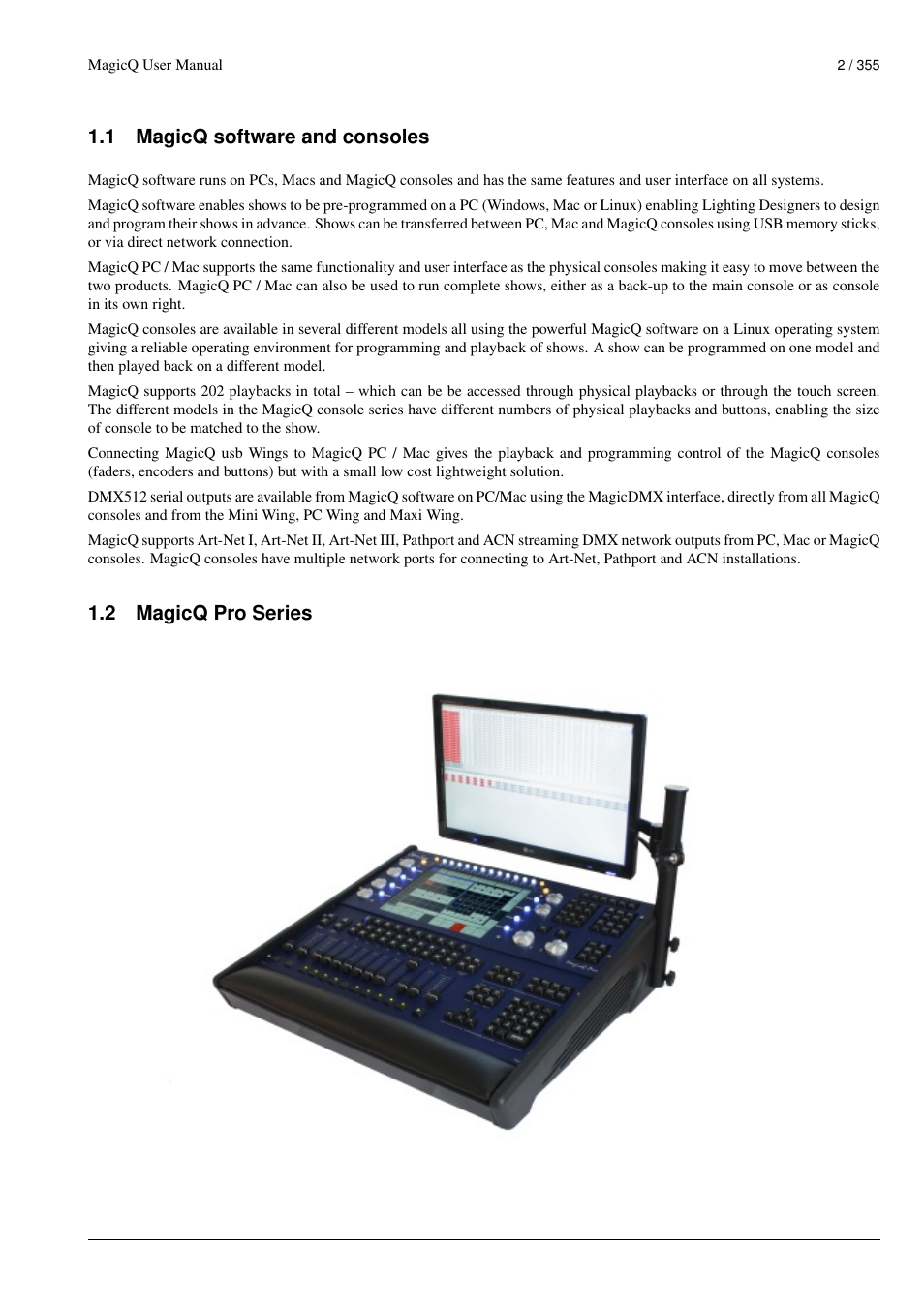 Magicq software and consoles, Magicq pro series, 1 magicq software and consoles | 2 magicq pro series | ChamSys MagicQ User Manual User Manual | Page 31 / 384