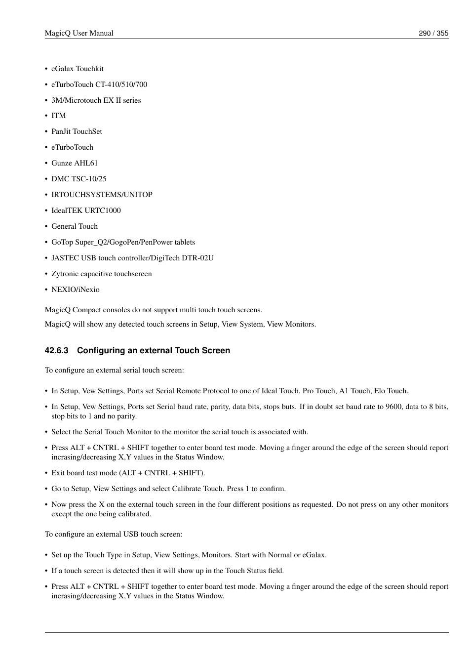 Configuring an external touch screen, 3 configuring an external touch screen | ChamSys MagicQ User Manual User Manual | Page 319 / 384