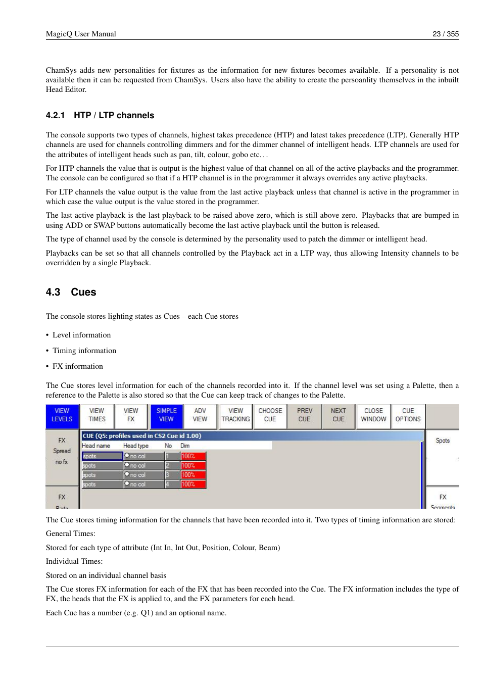 Htp / ltp channels, Cues, 3 cues | ChamSys MagicQ User Manual User Manual | Page 52 / 384