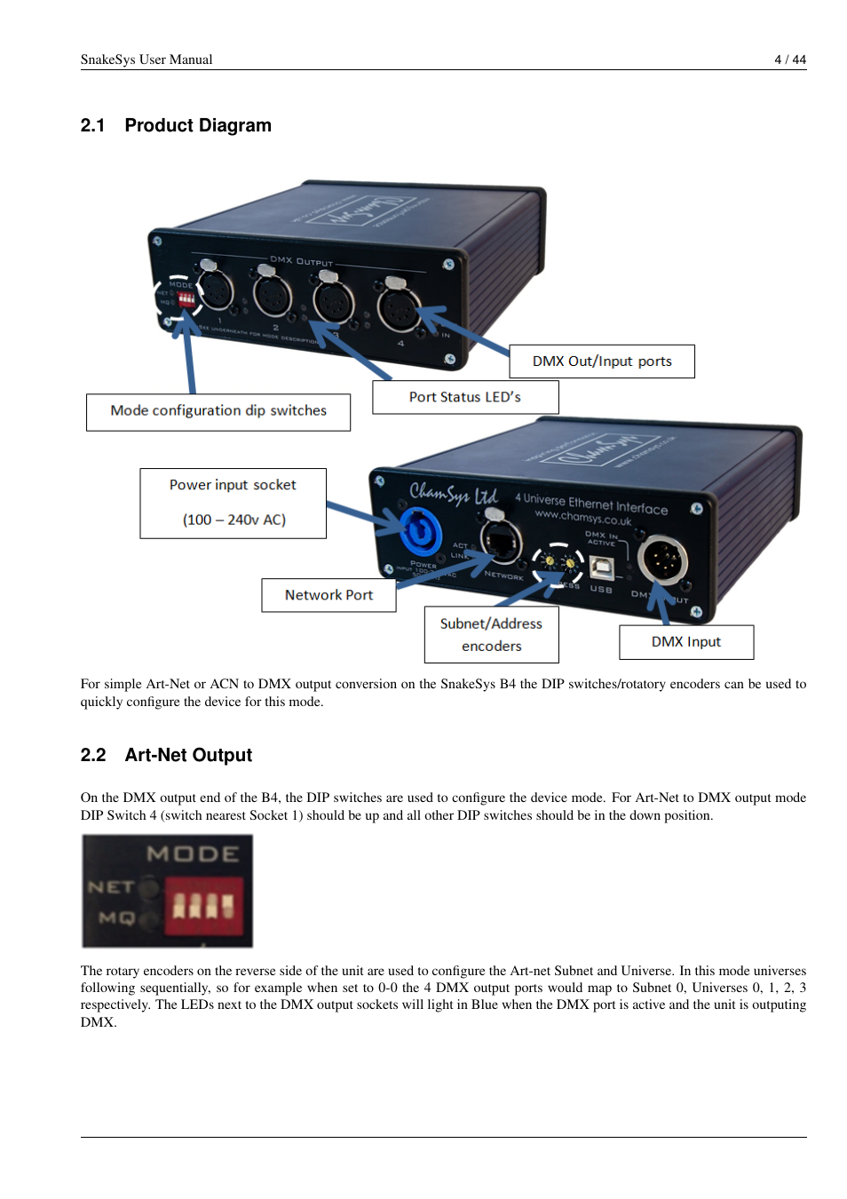 Product diagram, Art-net output | ChamSys SnakeSys User Manual | Page 10 / 50