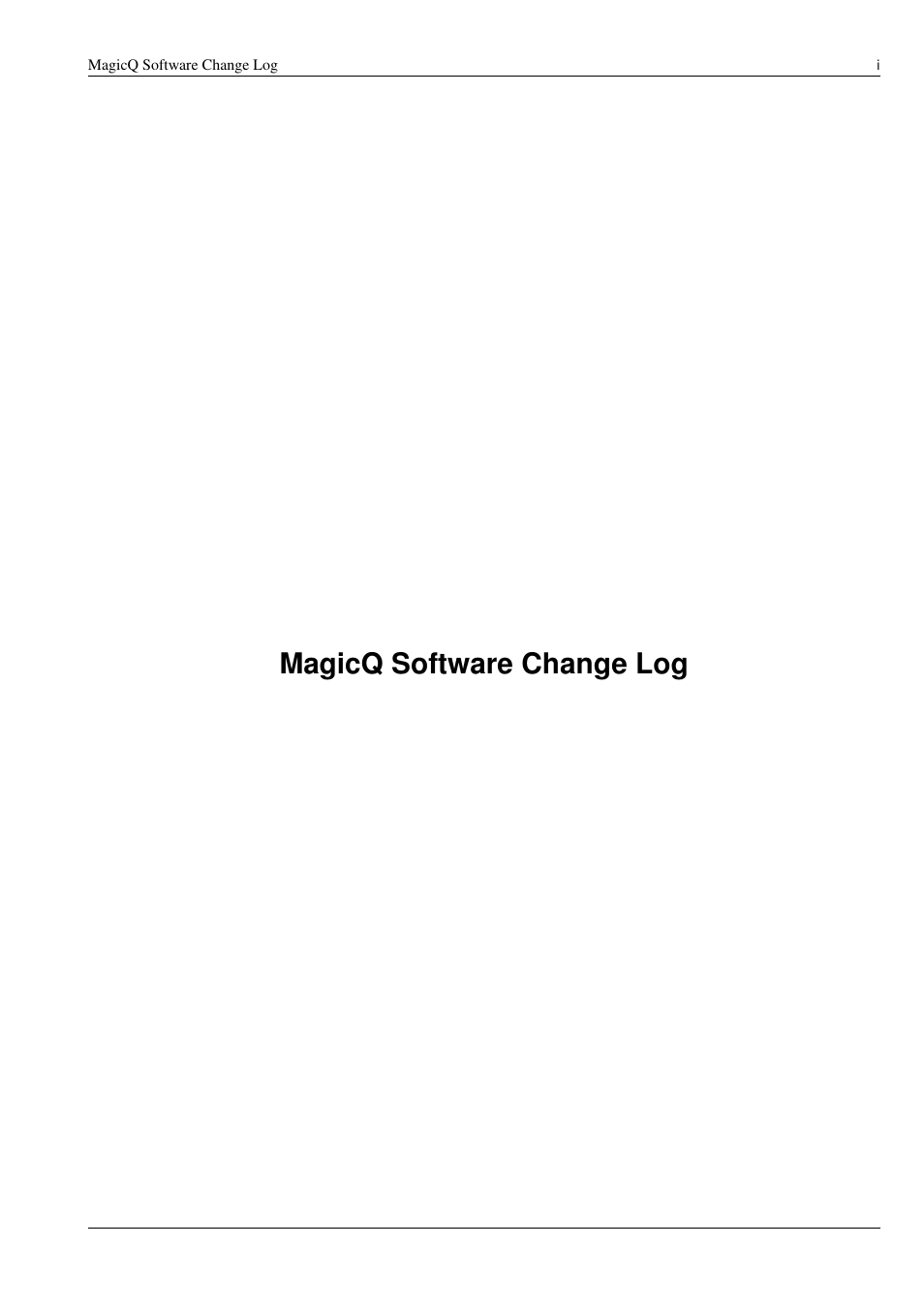 ChamSys MagicQ Software Change Log User Manual | 135 pages