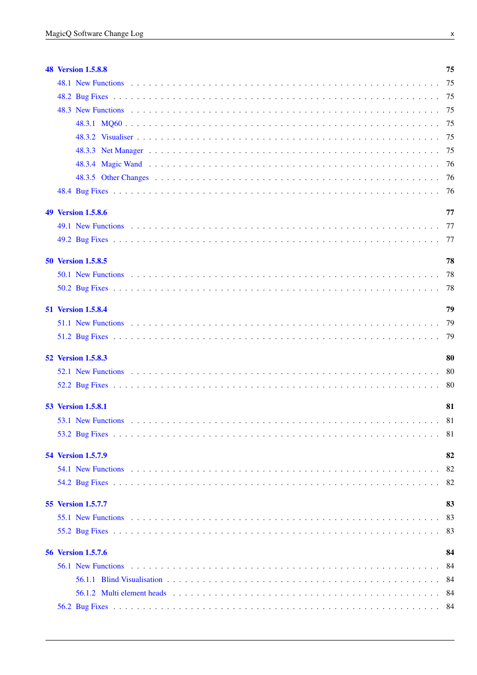 ChamSys MagicQ Software Change Log User Manual | Page 10 / 135