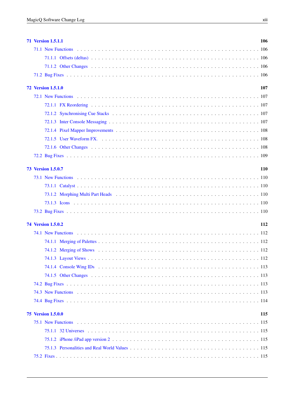 ChamSys MagicQ Software Change Log User Manual | Page 13 / 135