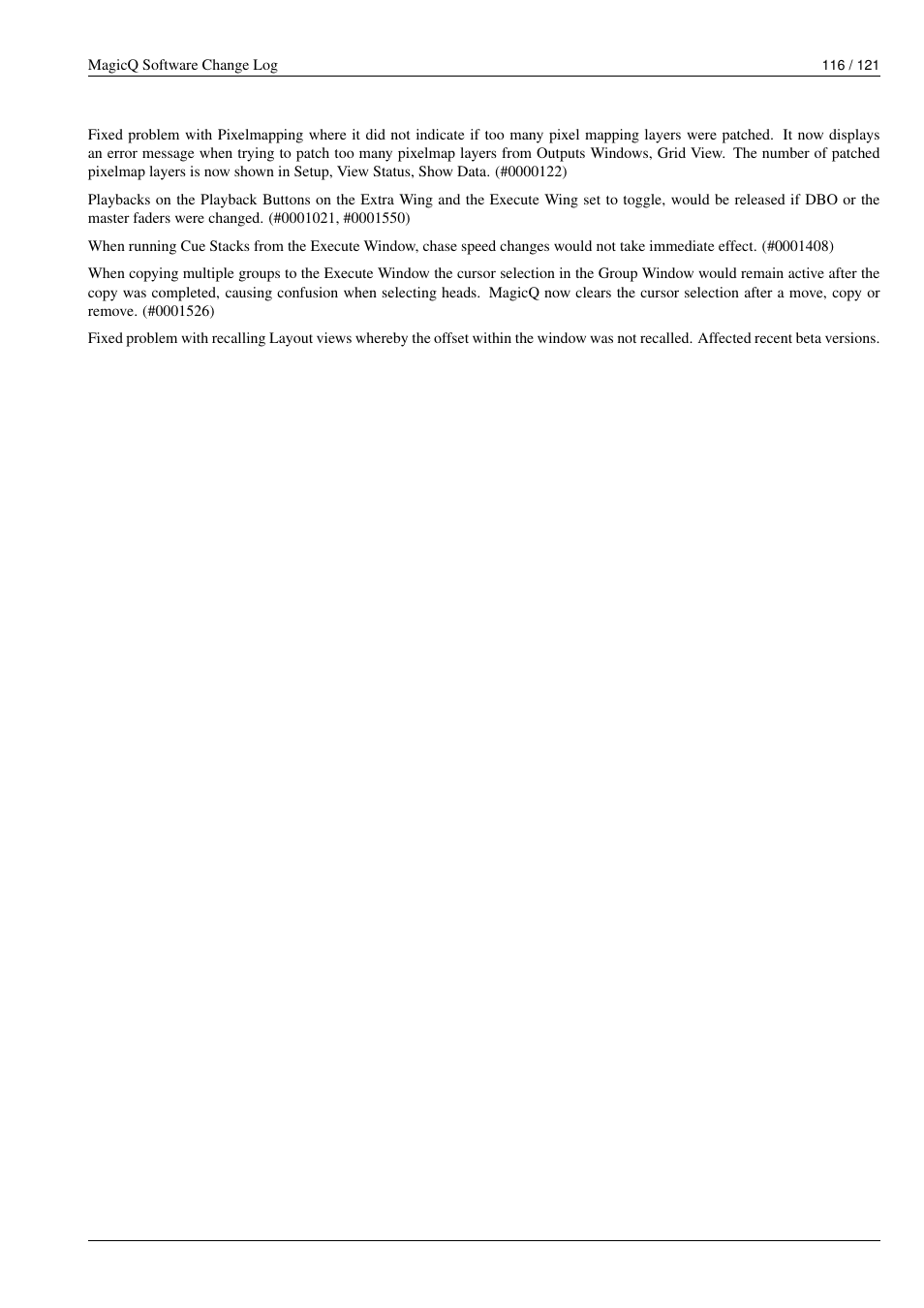 ChamSys MagicQ Software Change Log User Manual | Page 130 / 135