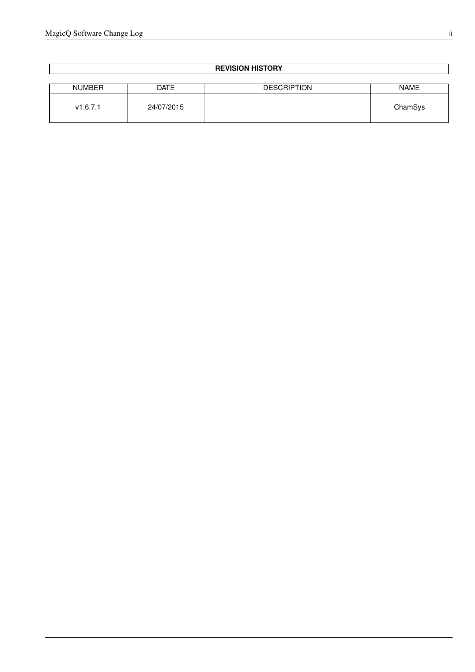 ChamSys MagicQ Software Change Log User Manual | Page 2 / 135