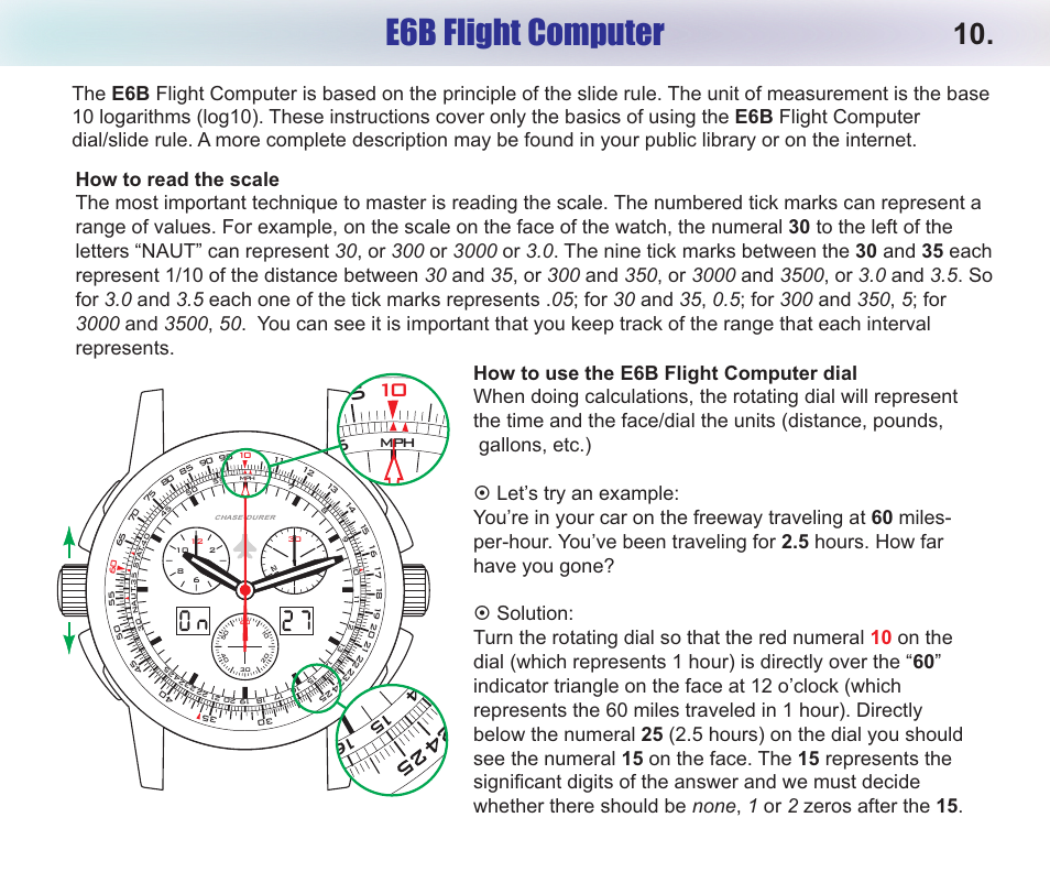 E6b flight computer | Chase-Durer Central Command User Manual | Page 12 / 18