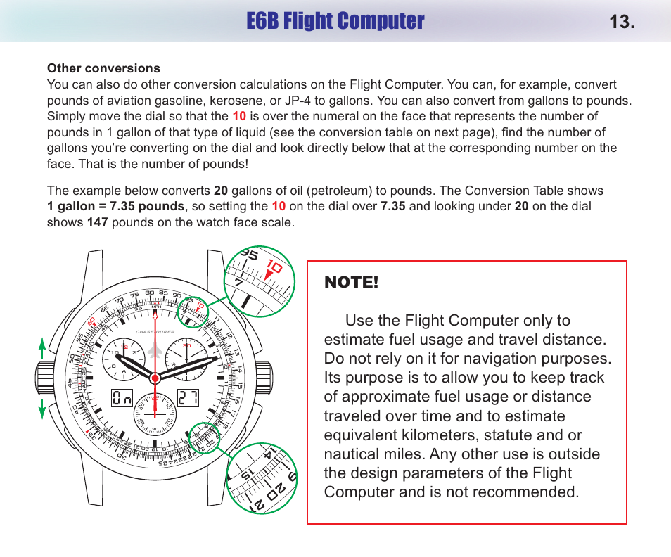 E6b flight computer | Chase-Durer Central Command User Manual | Page 15 / 18