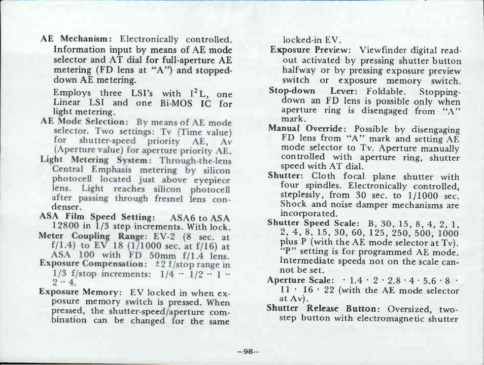 T? 5 d, D d 0 | Canon A-1 User Manual | Page 100 / 181
