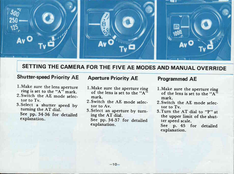 Exposure compensation | Canon A-1 User Manual | Page 12 / 181